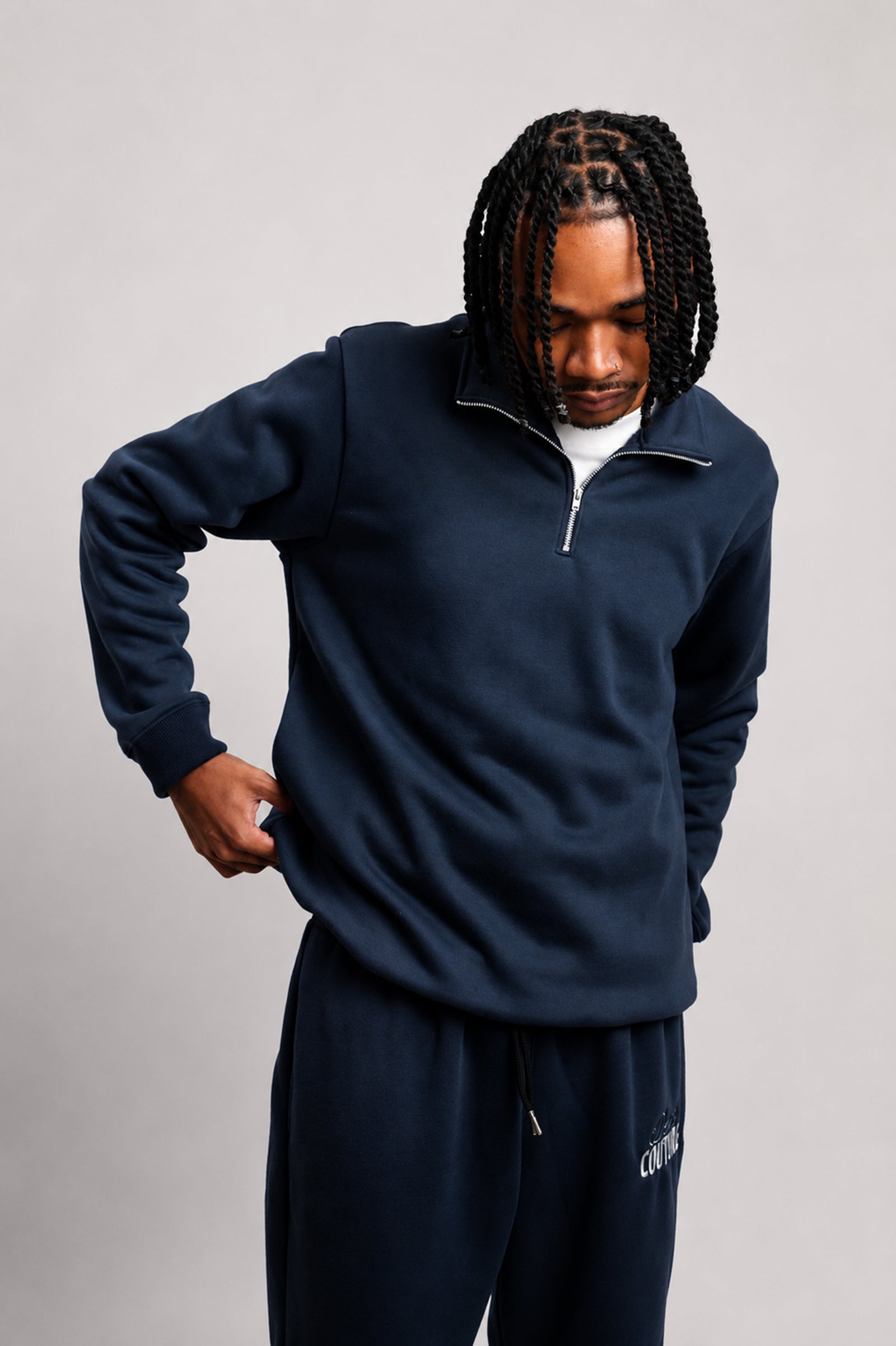 Athlete Club Quarter Zip in Navy Blue