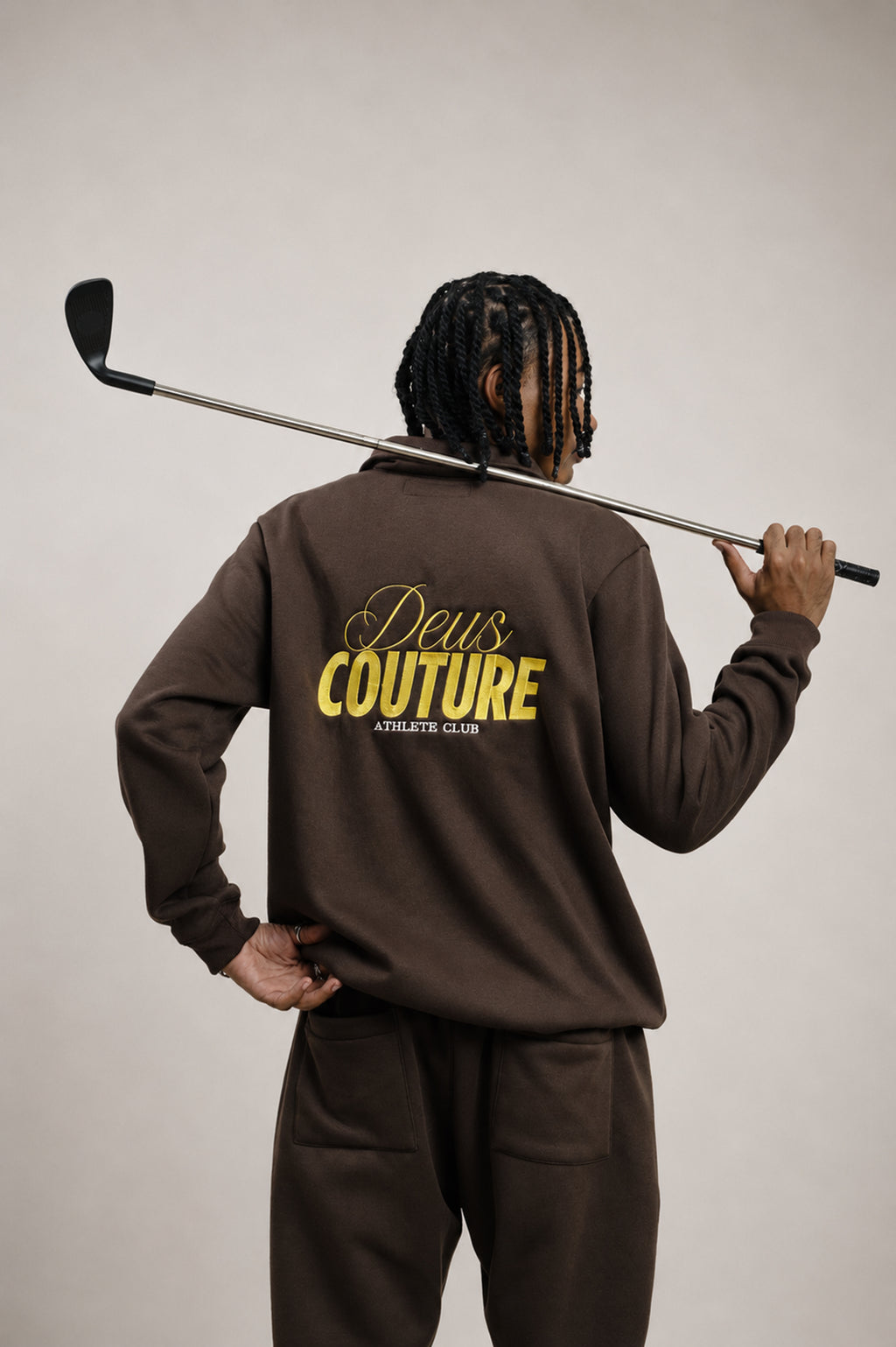 Athlete Club Quarter Zip in Chocolate Brown