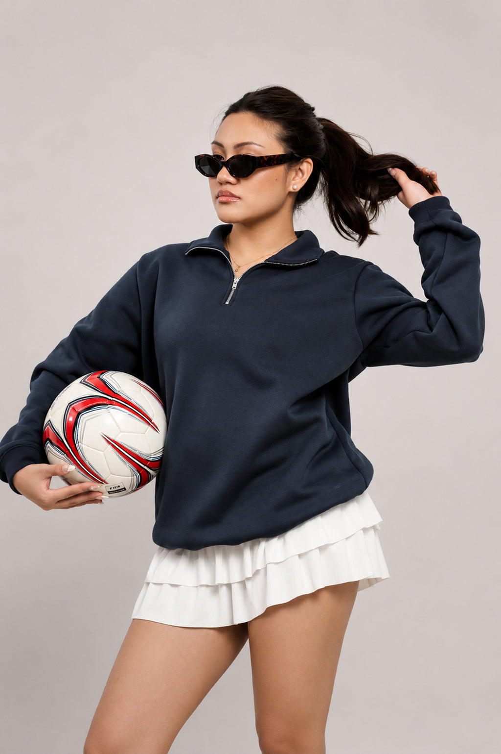 Athlete Club Quarter Zip in Navy Blue