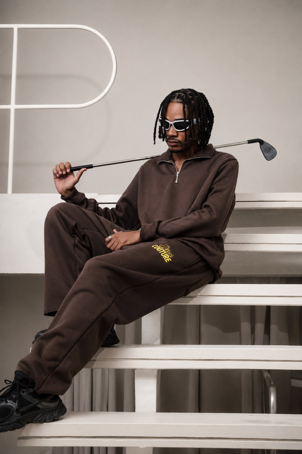 Athlete Club Quarter Zip in Chocolate Brown